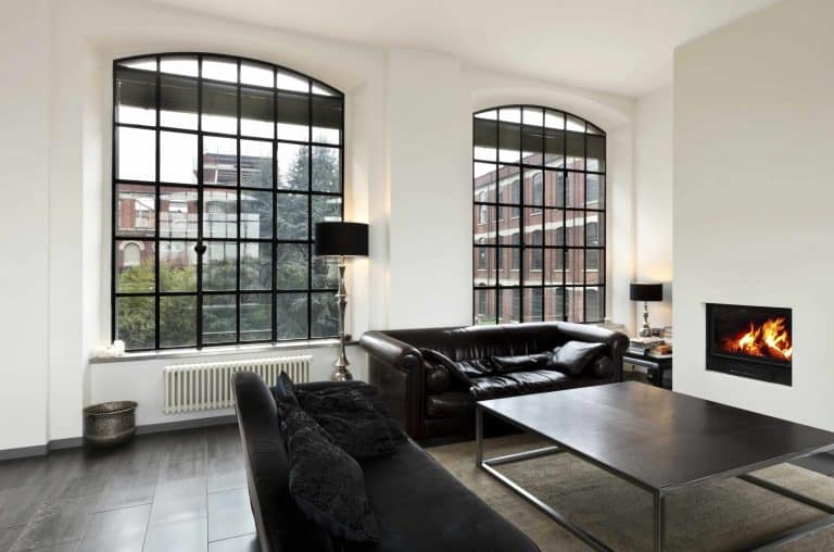 steel replacement windows in a modern lounge