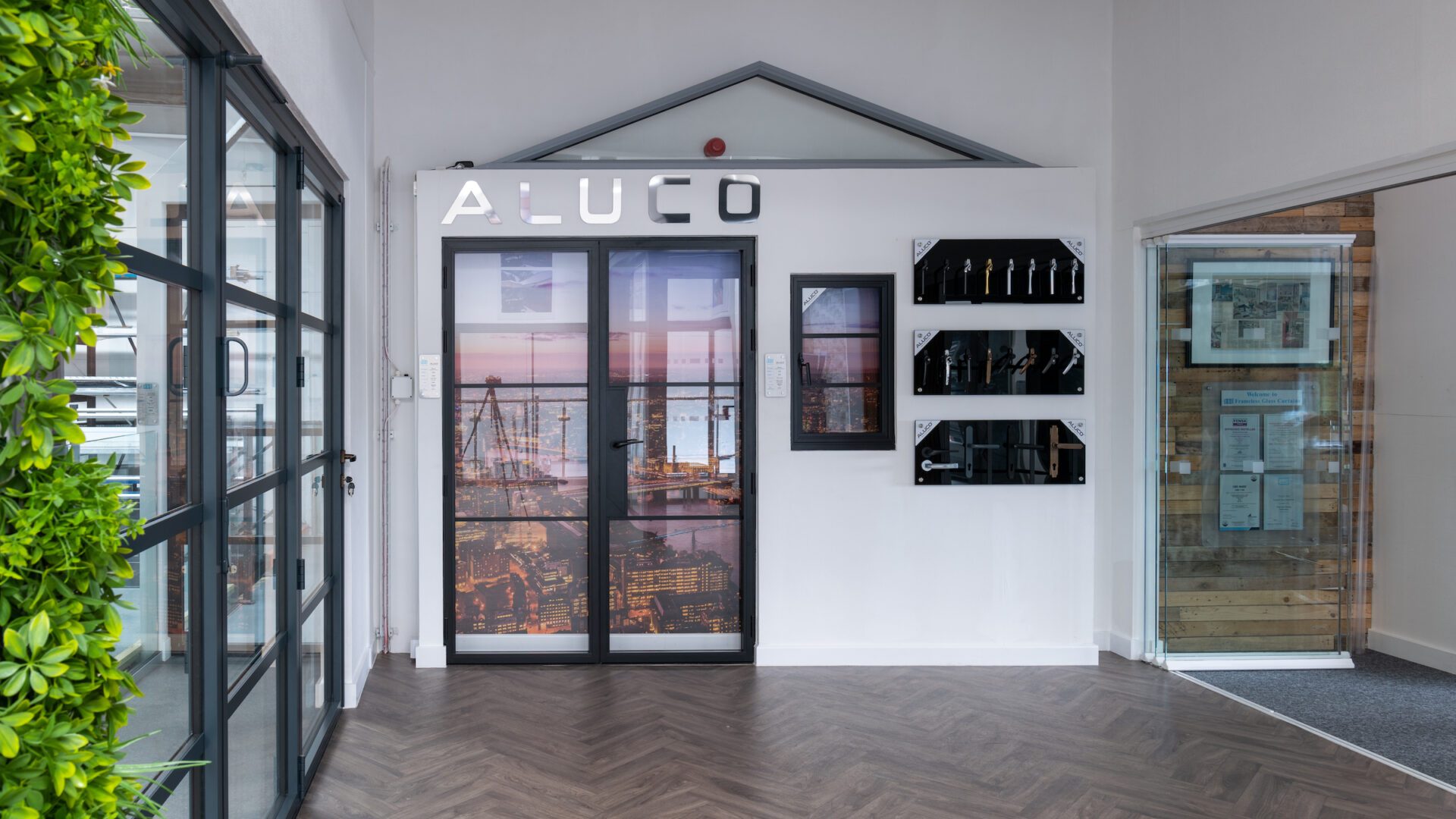 aluco steel look doors and windows in the FGC Showroom in Kent